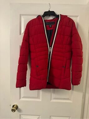 Tommy Hilfiger Kids Bright Red Quilted Puffer Coat